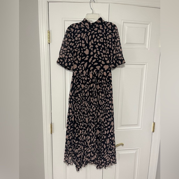 Whistles Brushed Cheetah Pleated Dress - Picture 3 of 6